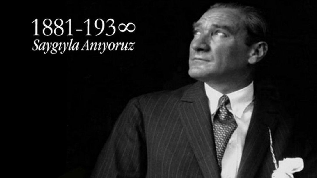 İlçe Milli Eğitim Müdürü Ali SAVAŞ'ın 10 Kasım Atatürk'ü Anma Günü Mesajı